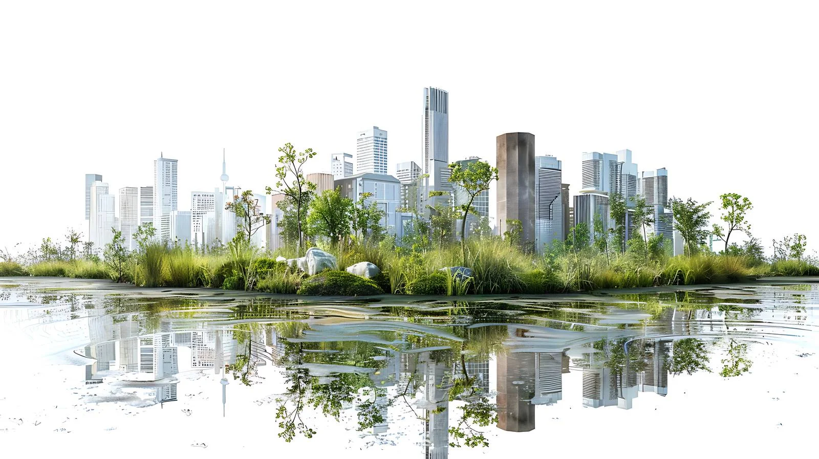 Urban Wetland on White Background — free download from Dotvec