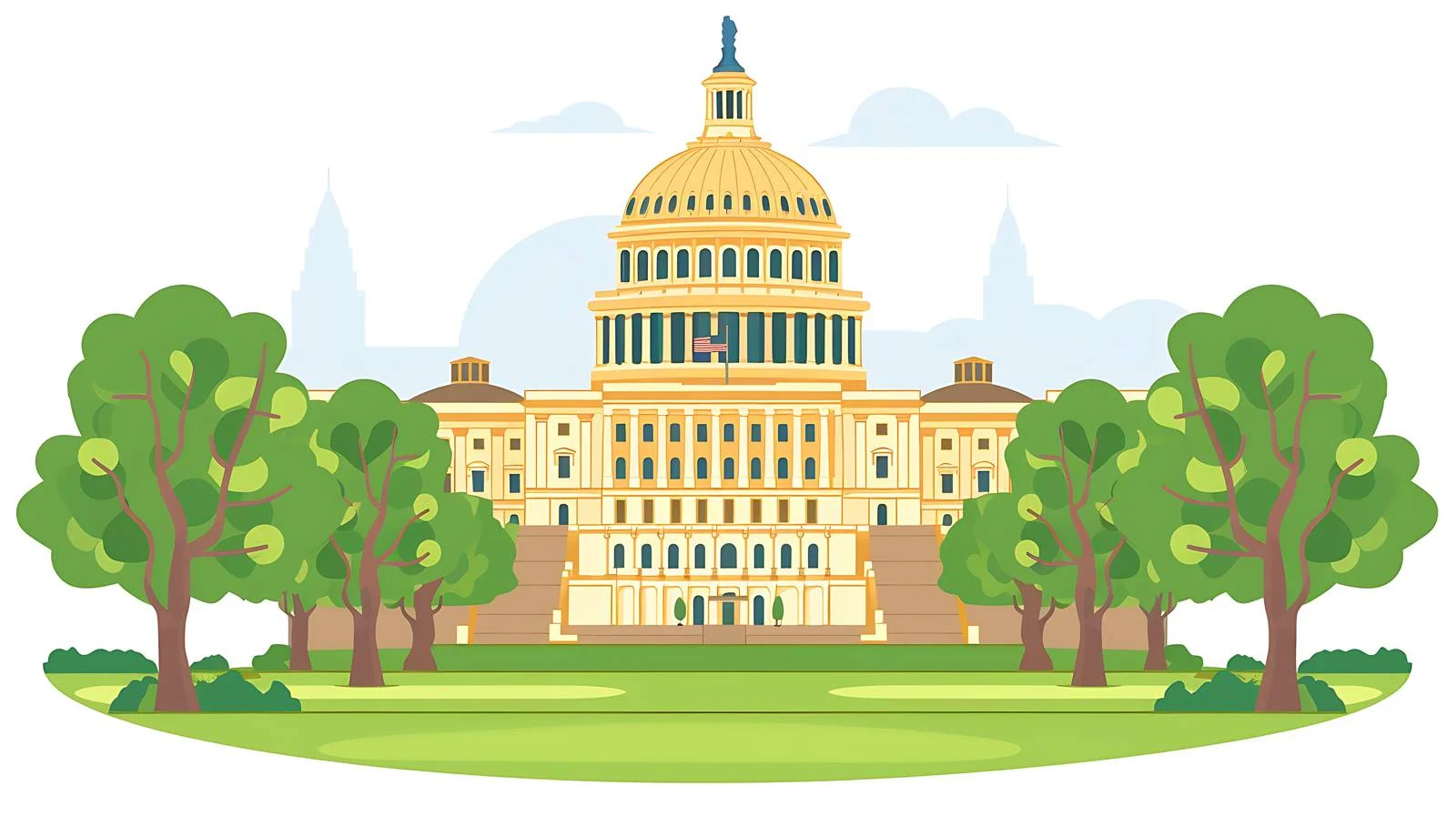 Sunlit US Capitol building on clear day — free download from Dotvec