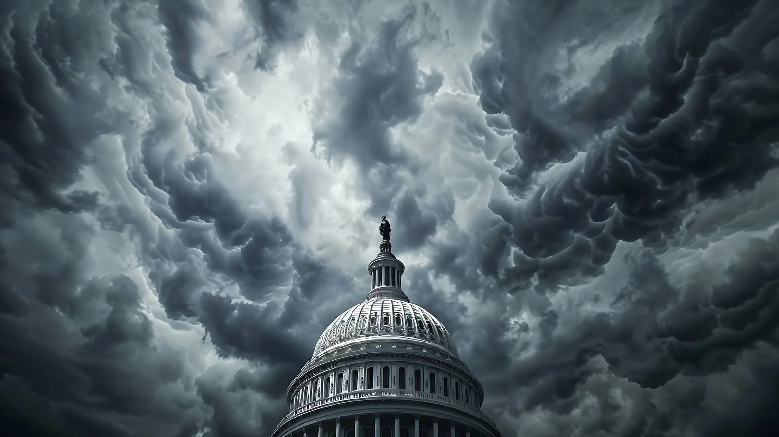 US Capitol dome under dramatic storm clouds — free download from Dotvec