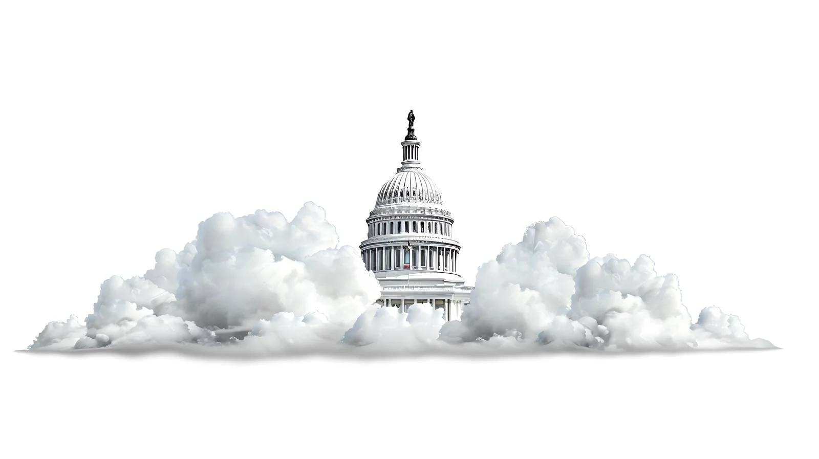 US Capitol Dome Clouds White Background — free download from Dotvec