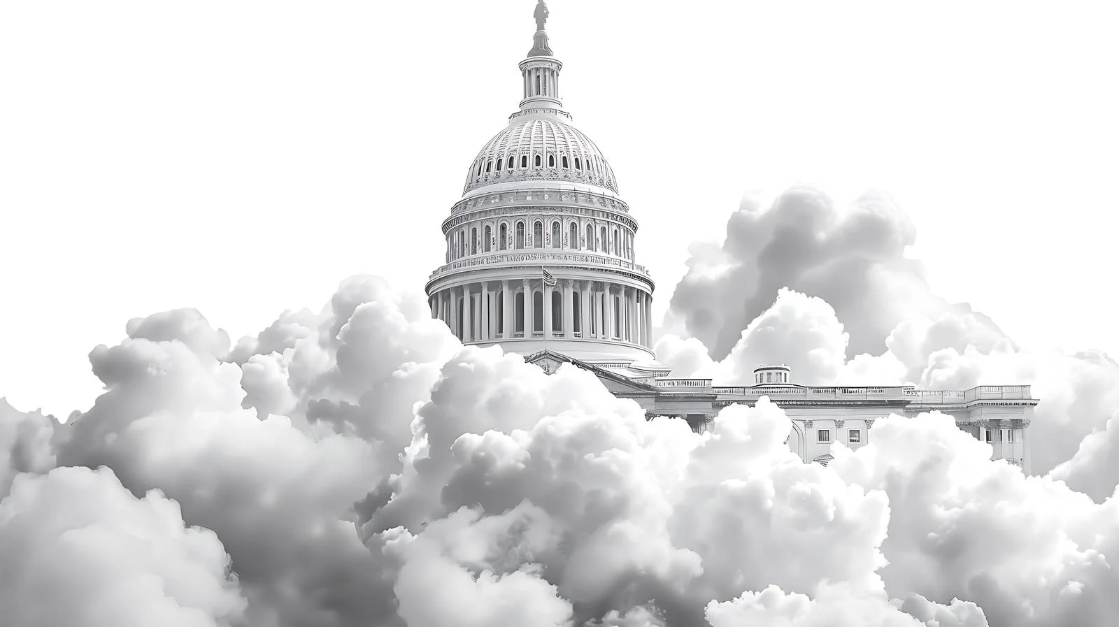 US Capitol Dome Against White Clouds — free download from Dotvec