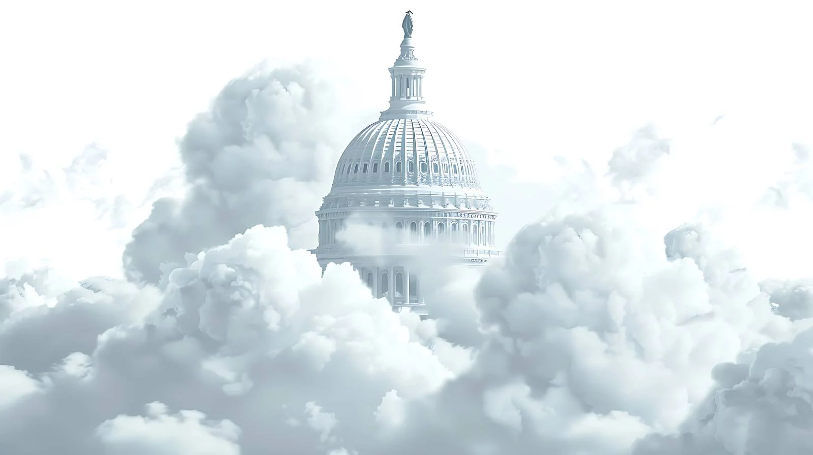 US Capitol Dome under Clouds on White — free download from Dotvec