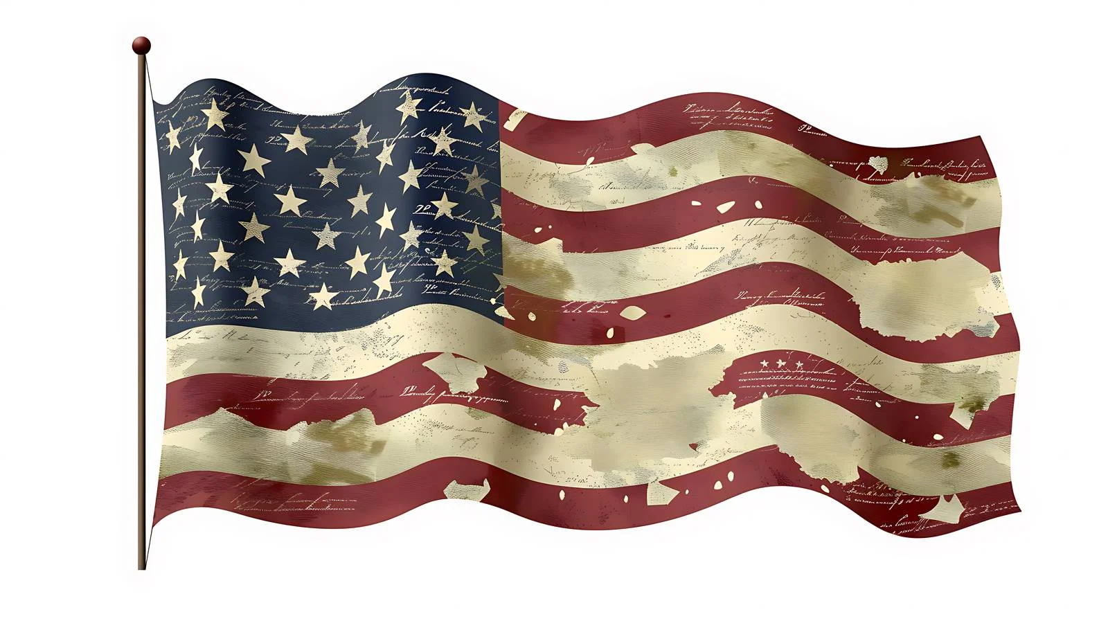 Historical US Flag with Constitution Background — free download from Dotvec