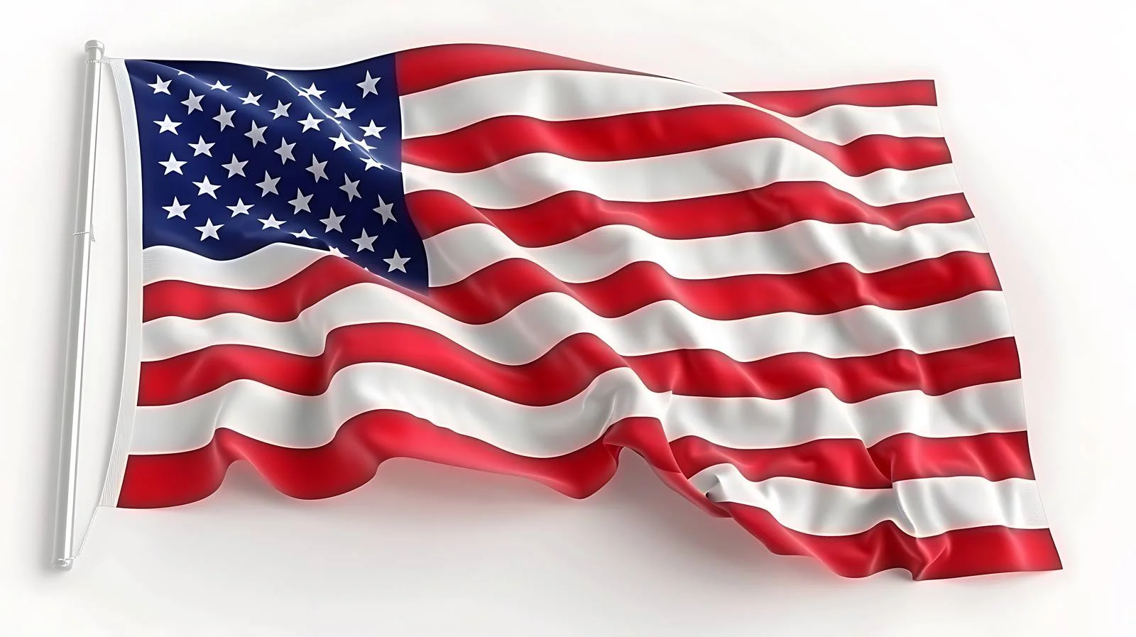 American Flag on White Background Displayed — free download from Dotvec