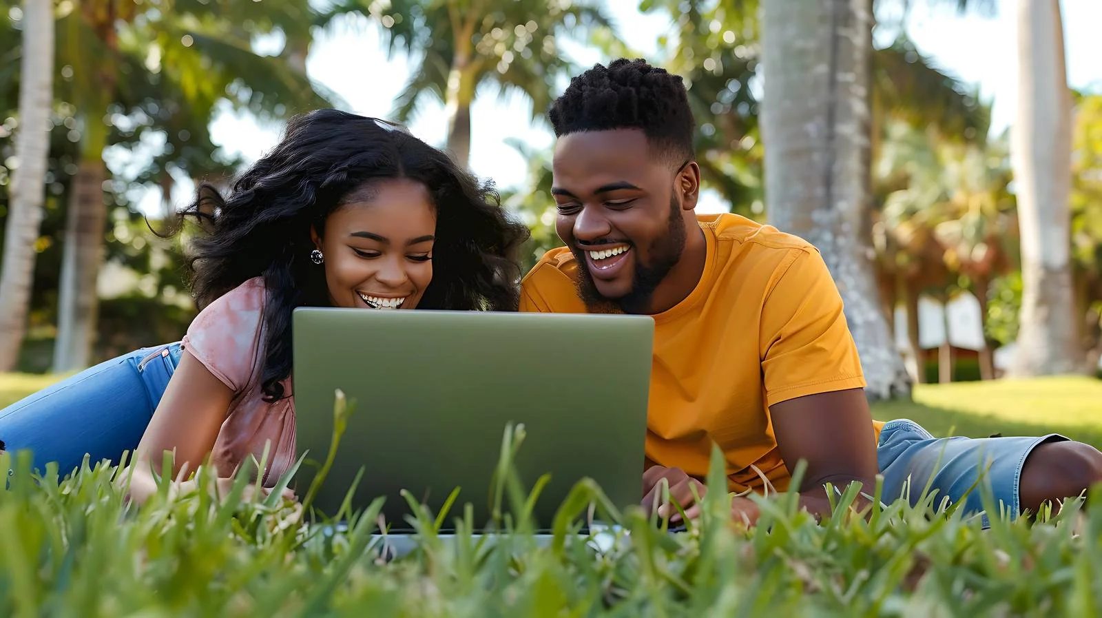 Cheerful Young Couple Enjoying Miami Beach — free download from Dotvec