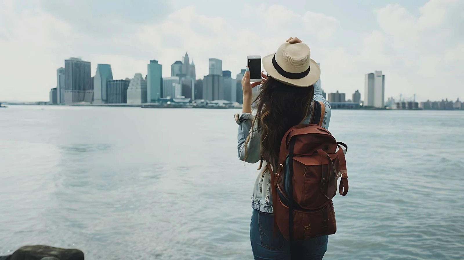 Brooklyn Woman Standing by Waterfront — free download from Dotvec