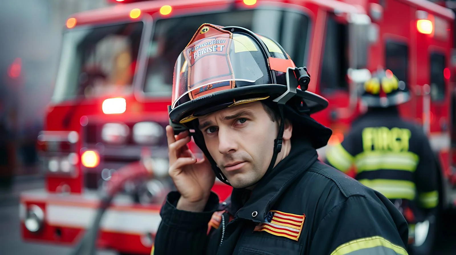 Firefighter gears up in New York — free download from Dotvec