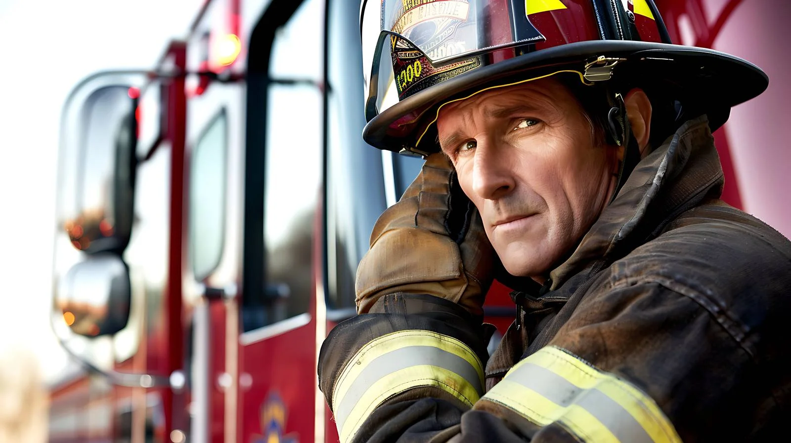 Firefighter Preparing Helmet — free download from Dotvec