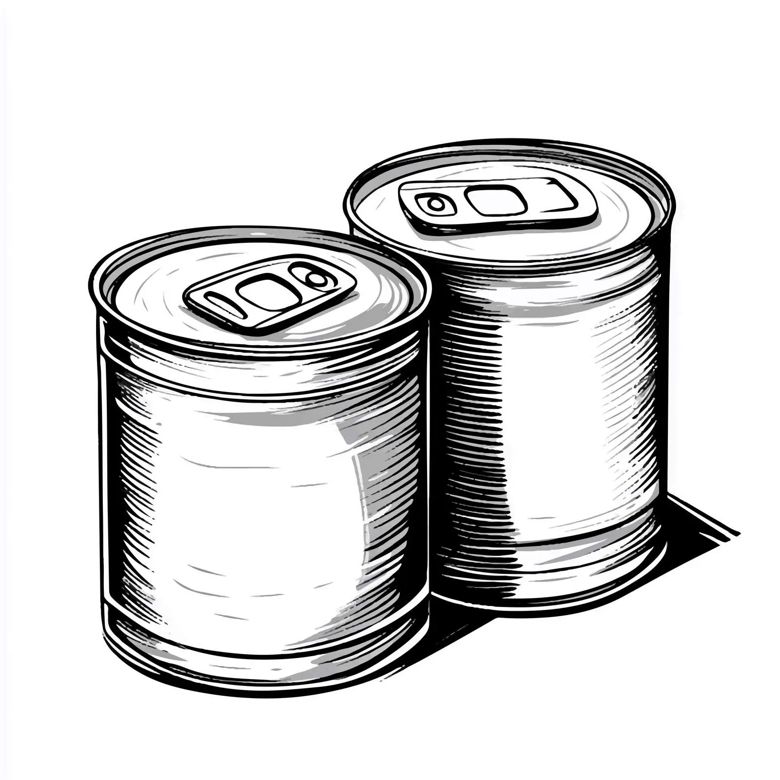 Black and White Cartoon Tin Can Vector — free download from Dotvec