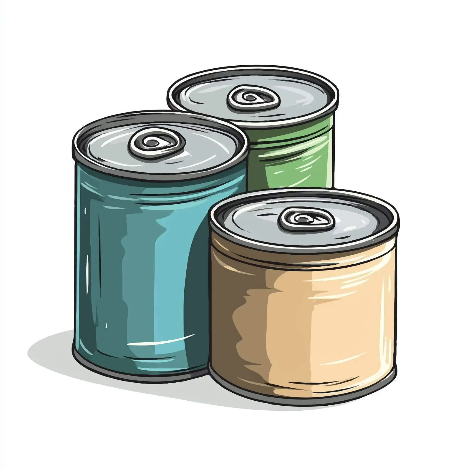Hand-Drawn Cartoon Tin Cans Illustration – free tin cans image from Dotvec