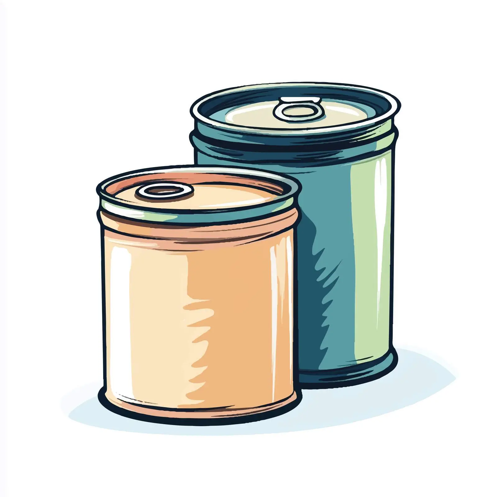 Cartoon Vector of Used Tin Cans Illustration — free download from Dotvec