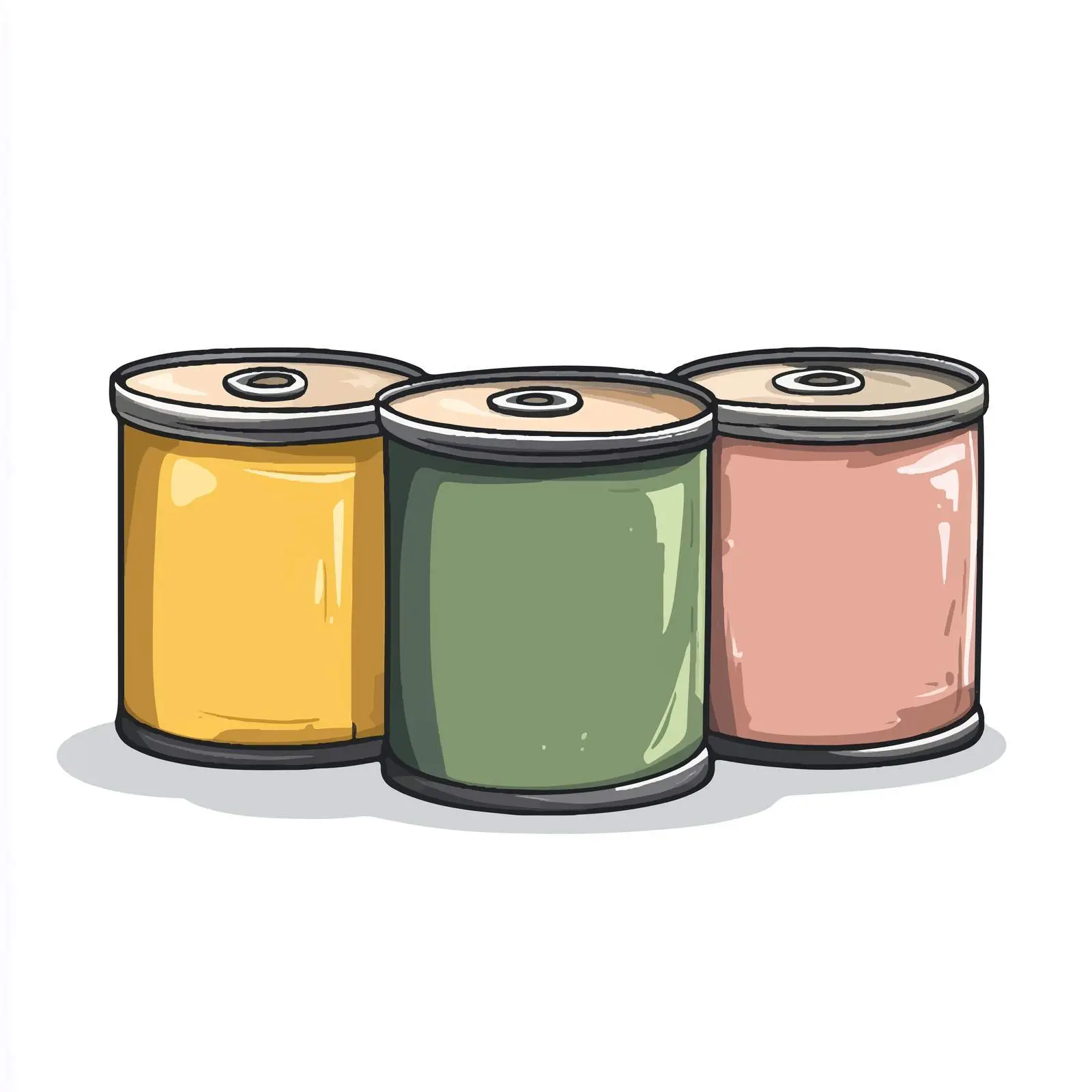 Hand-Drawn Cartoon Tin Cans Vector Illustration — free download from Dotvec