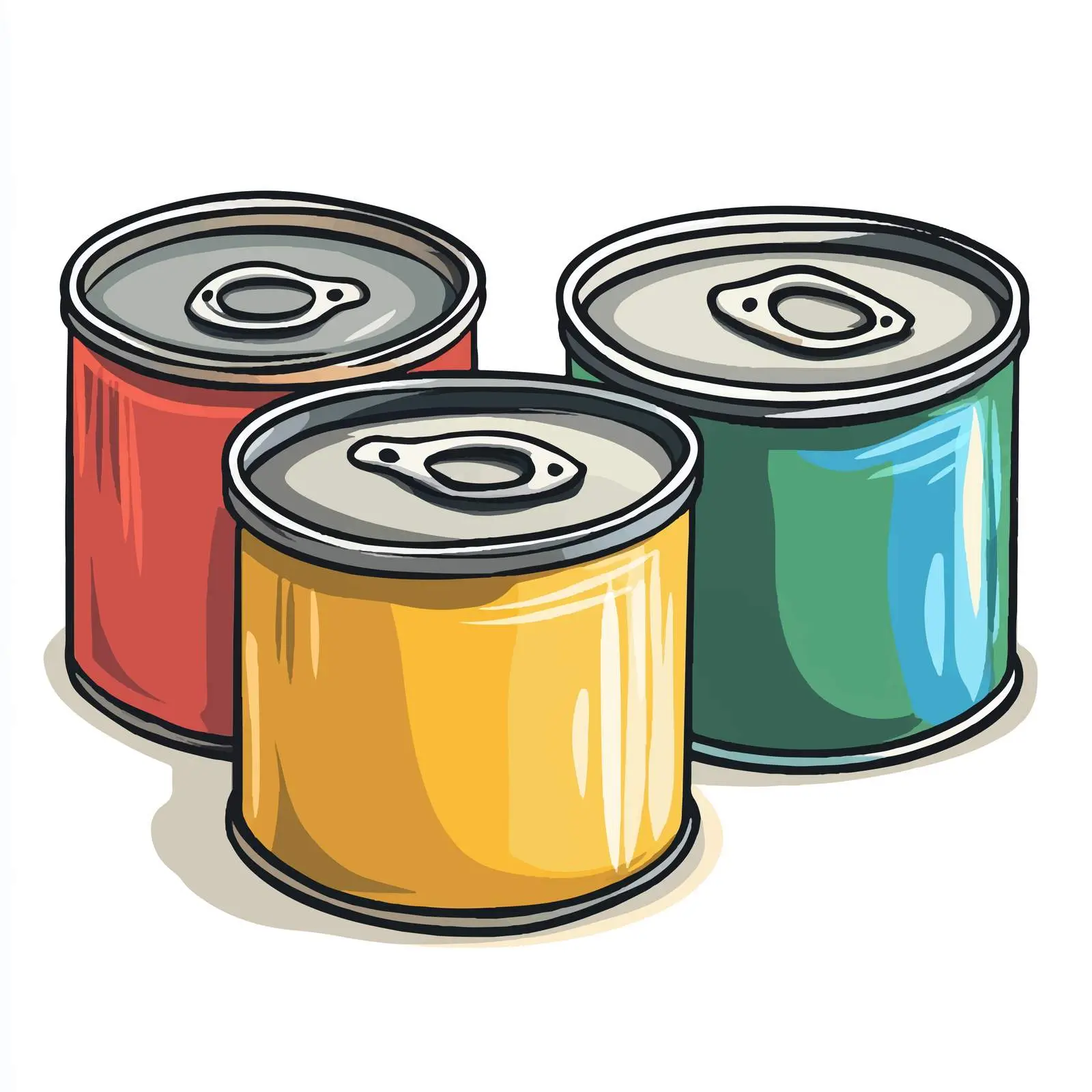Hand-Drawn Cartoon Style Used Tin Cans Vector – free tin cans image from Dotvec