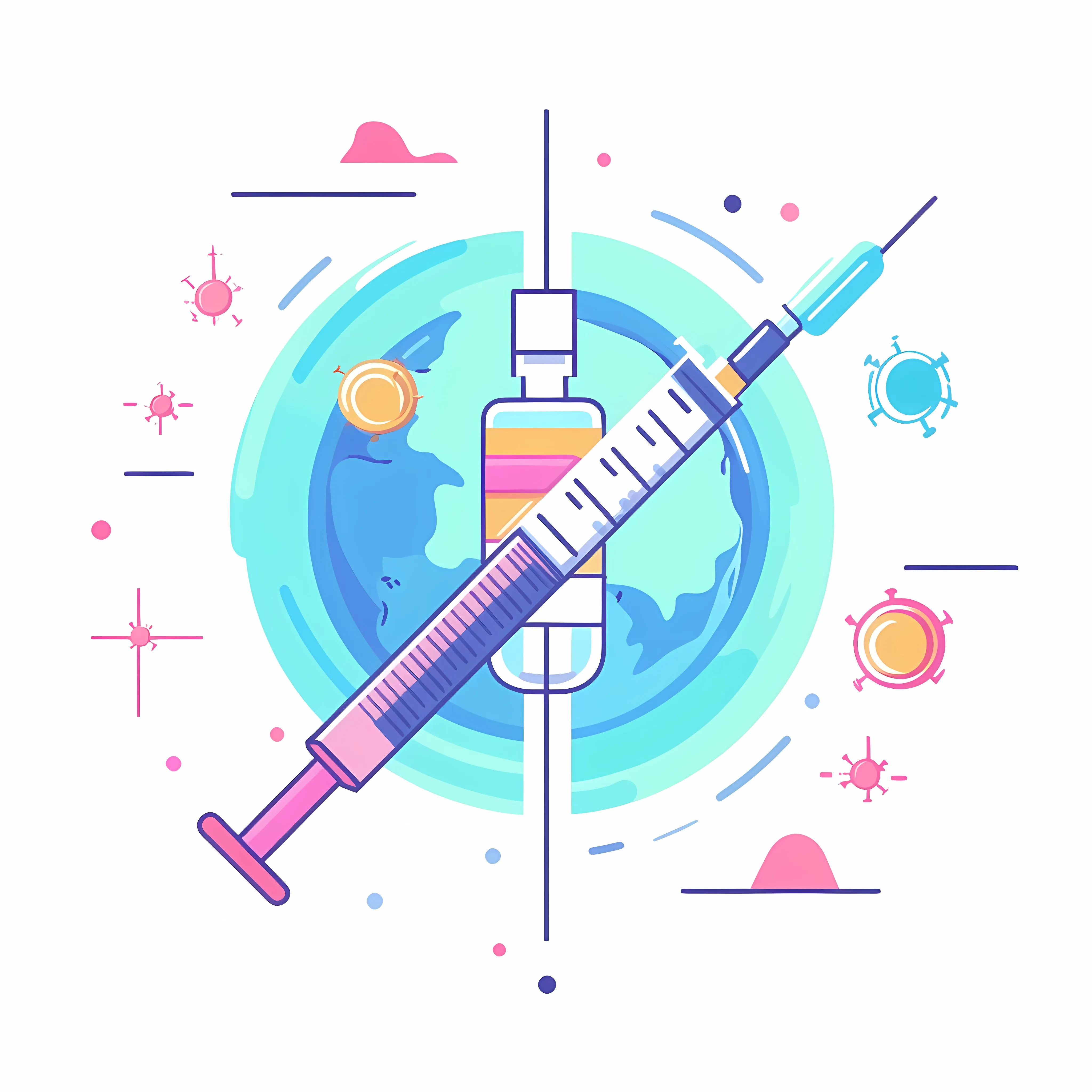 Vaccine World Medicine Flat Vector Illustration — free download from Dotvec