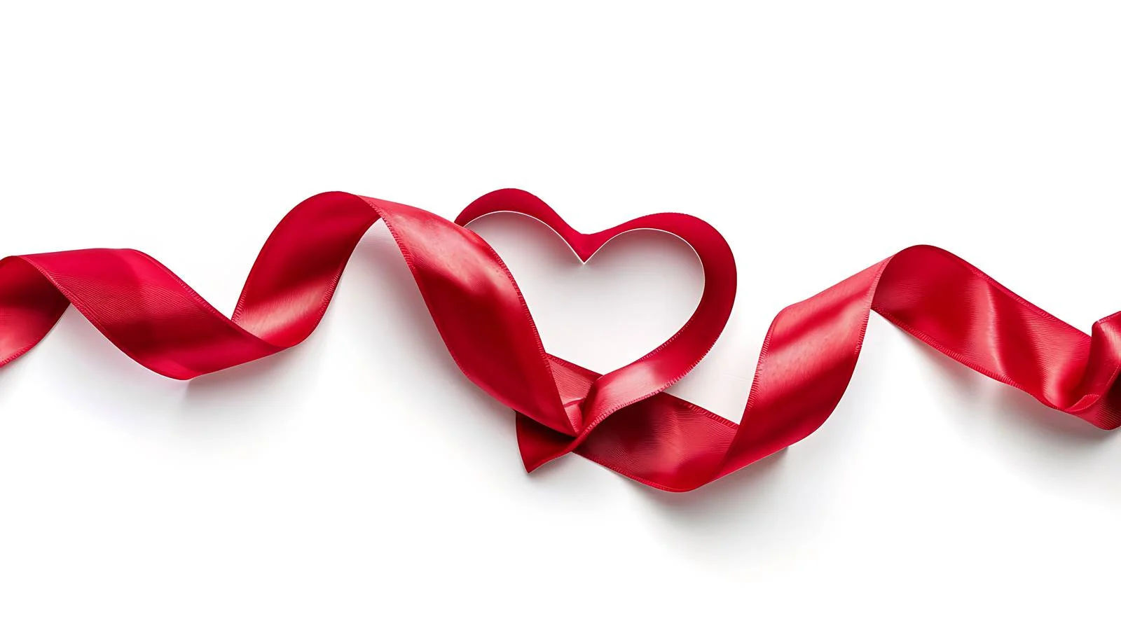 Romantic Red Satin Ribbon Heart Detail – free satin image from Dotvec