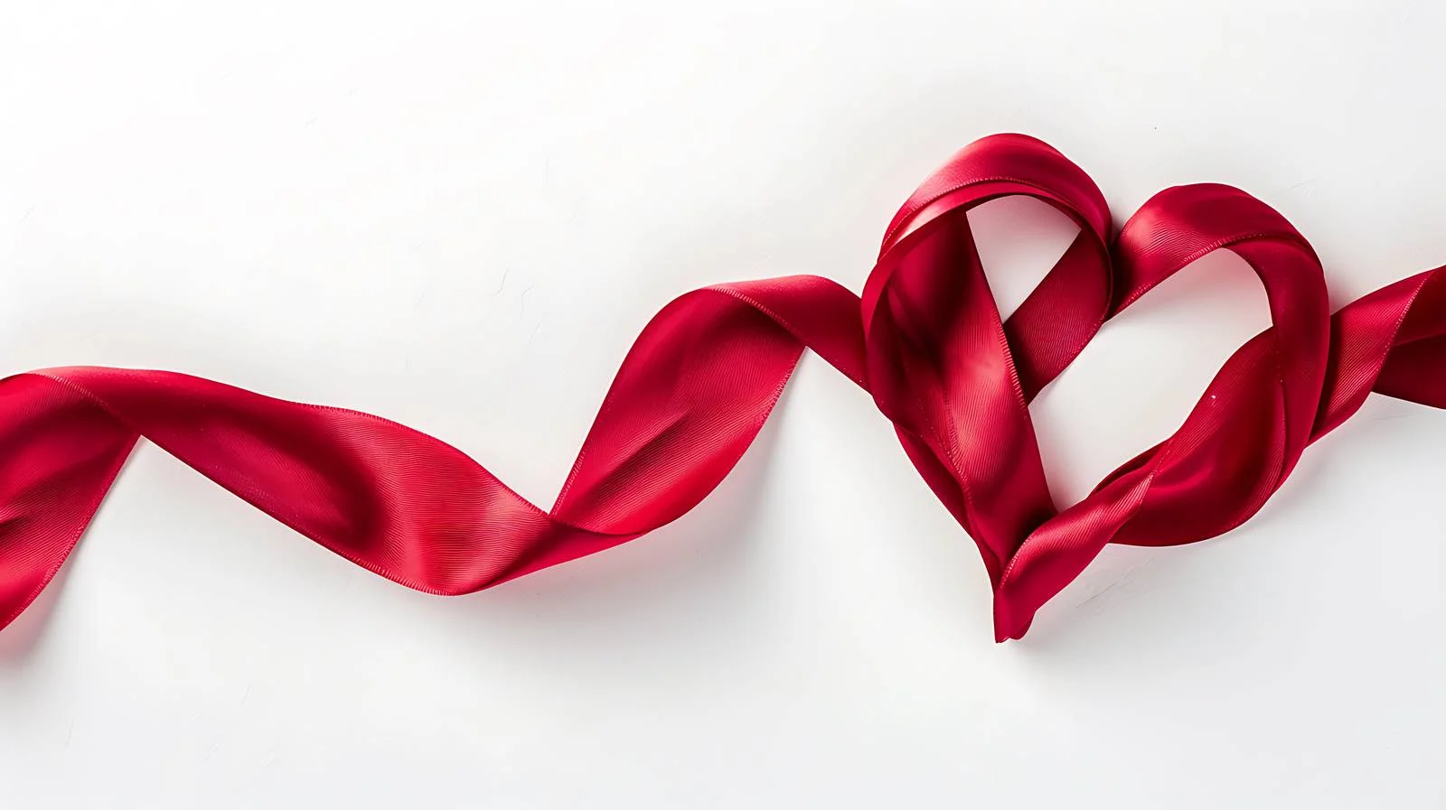 Romantic Red Satin Ribbon Heart Shape – free satin image from Dotvec