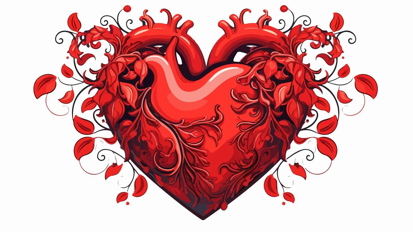 Valentine Heart Cartoon Illustration — free download from Dotvec