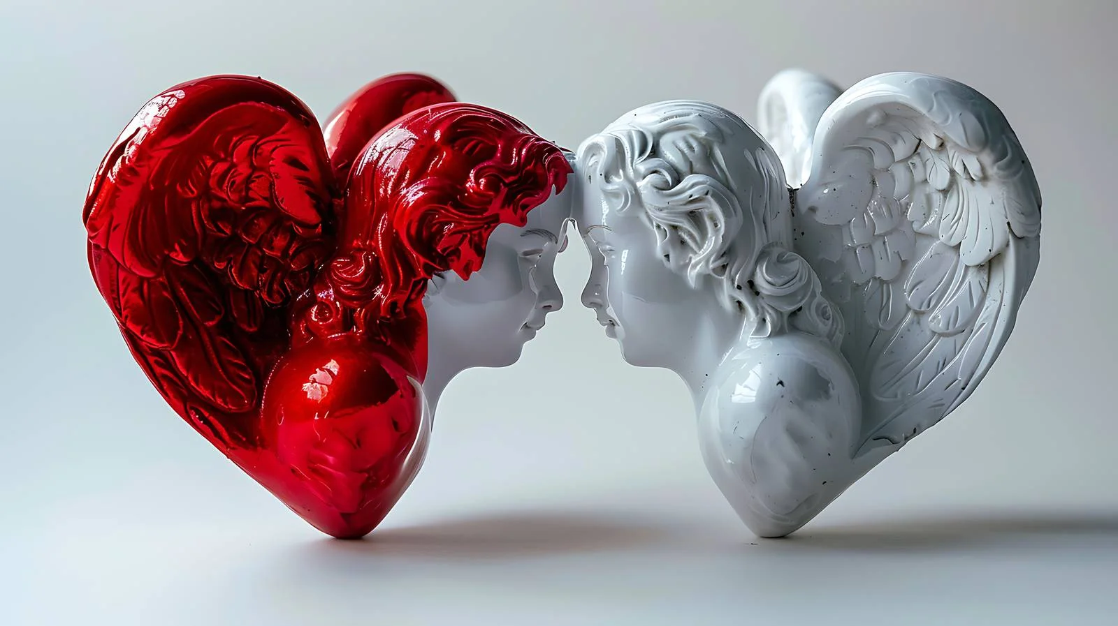 Romantic Heart Background with Devil Theme — free download from Dotvec