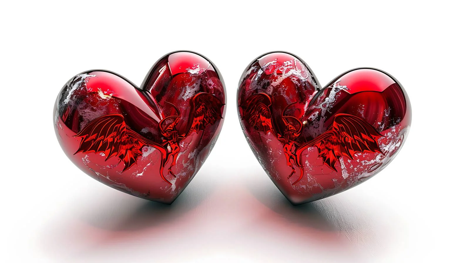 Romantic Valentines with Devil and Hearts — free download from Dotvec