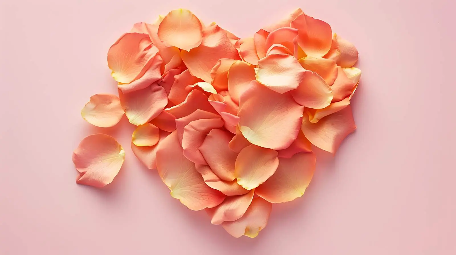 Romantic Heart of Rose Petals for Valentine's Day – free heart shape image from Dotvec