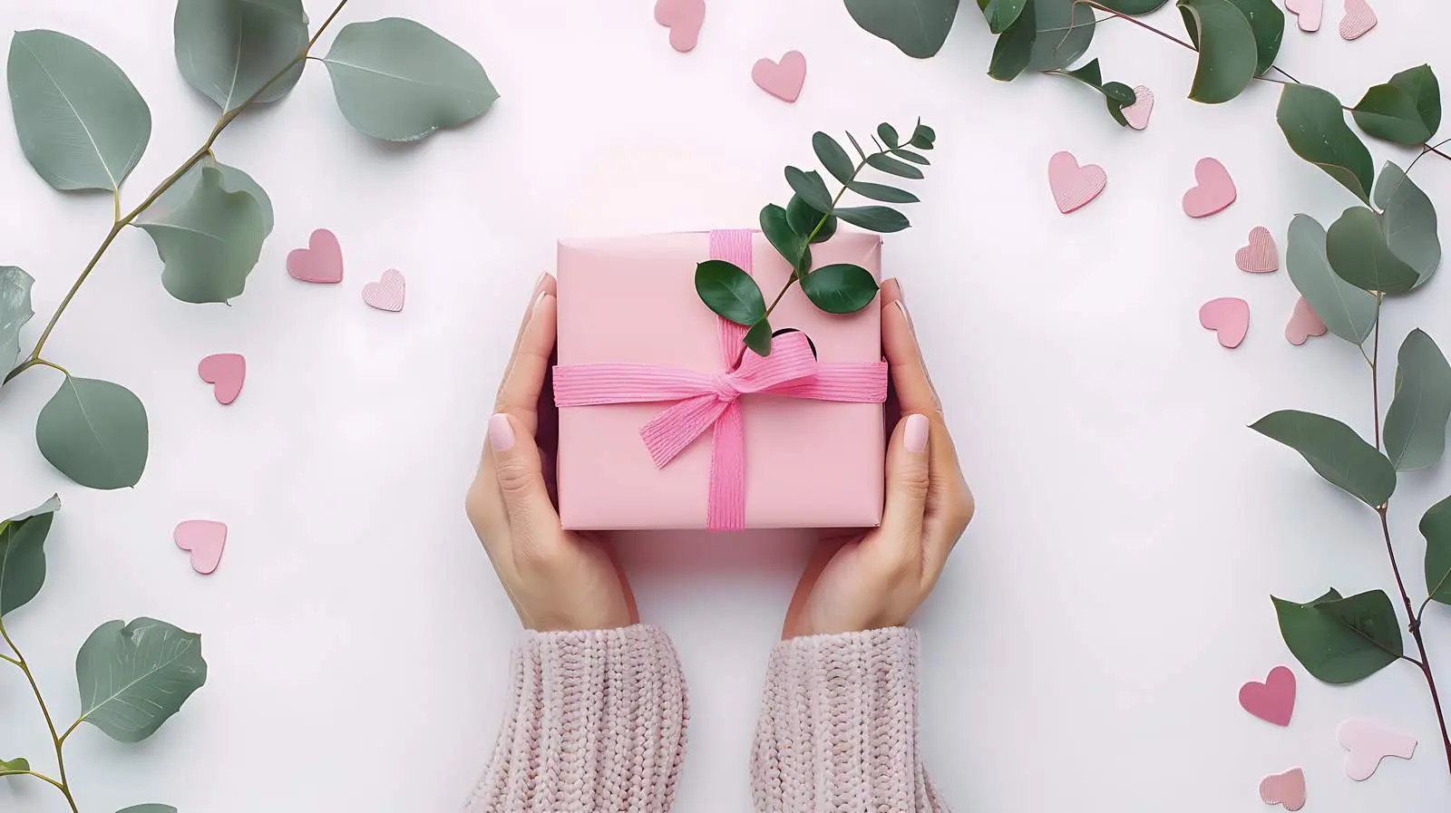 Valentine's Day Composition with Women's Hands — free download from Dotvec