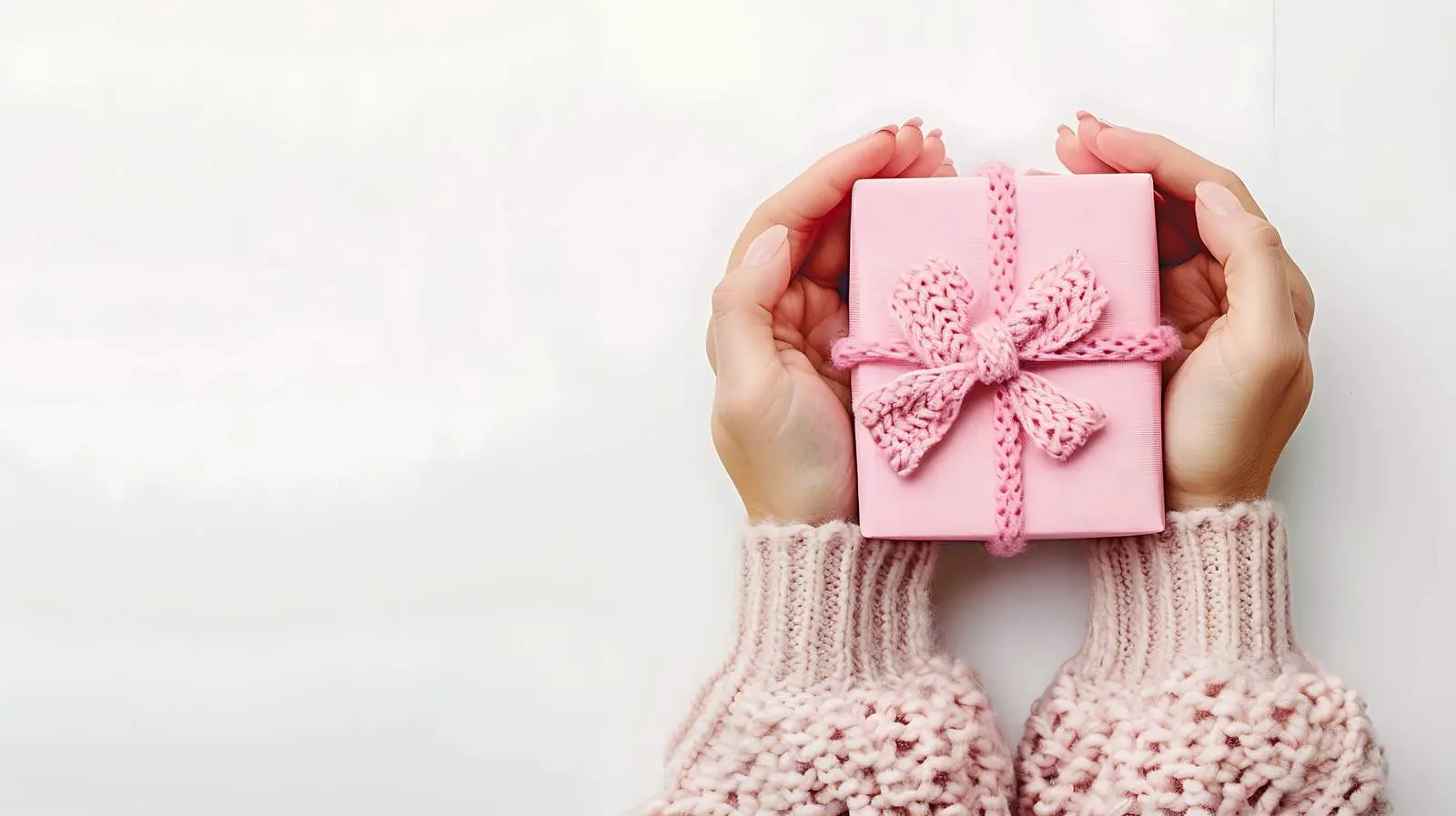 Valentine's Day Romantic Hands Holding Pink Flowers — free download from Dotvec