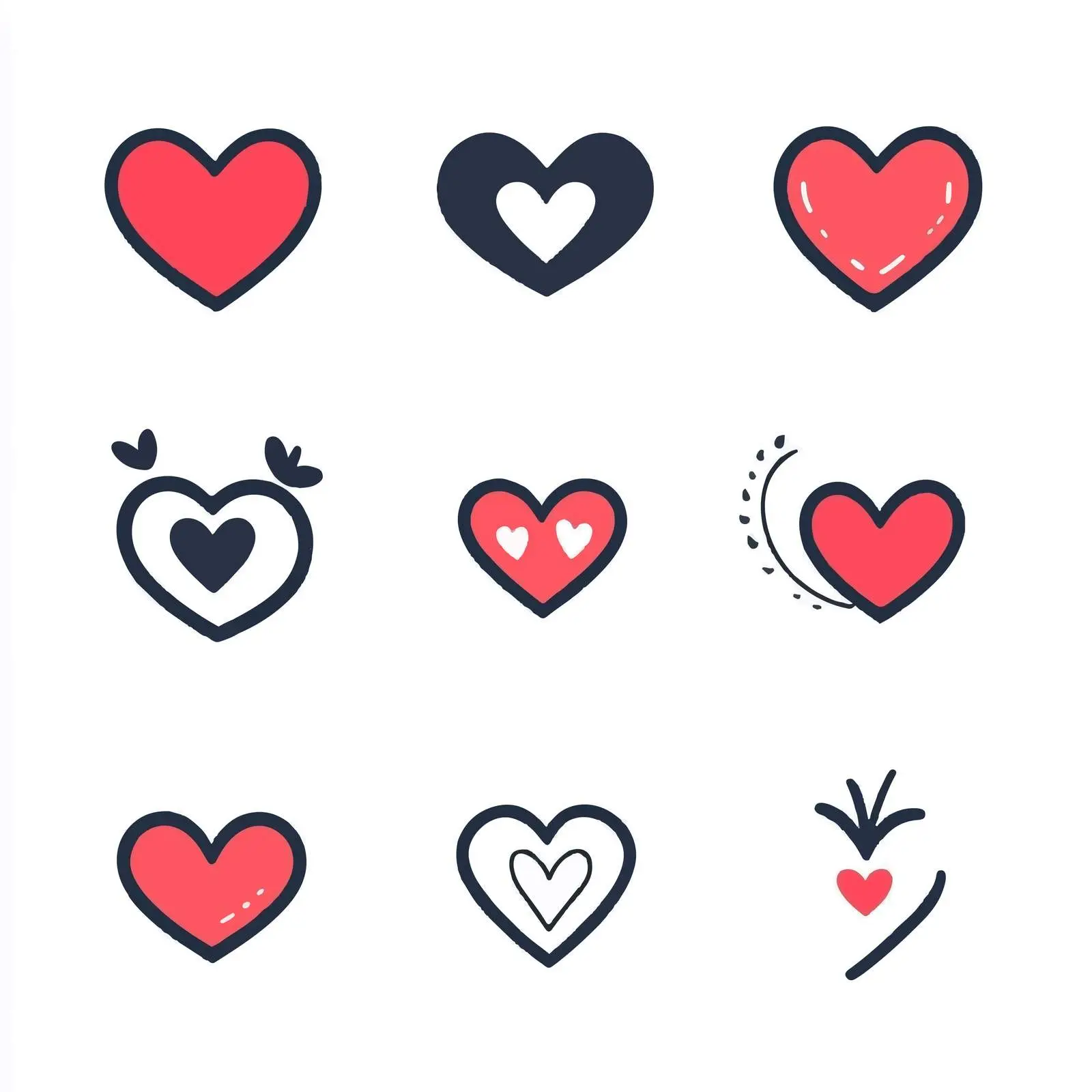 Valentine's Day Heart and Love Icon Set — free download from Dotvec