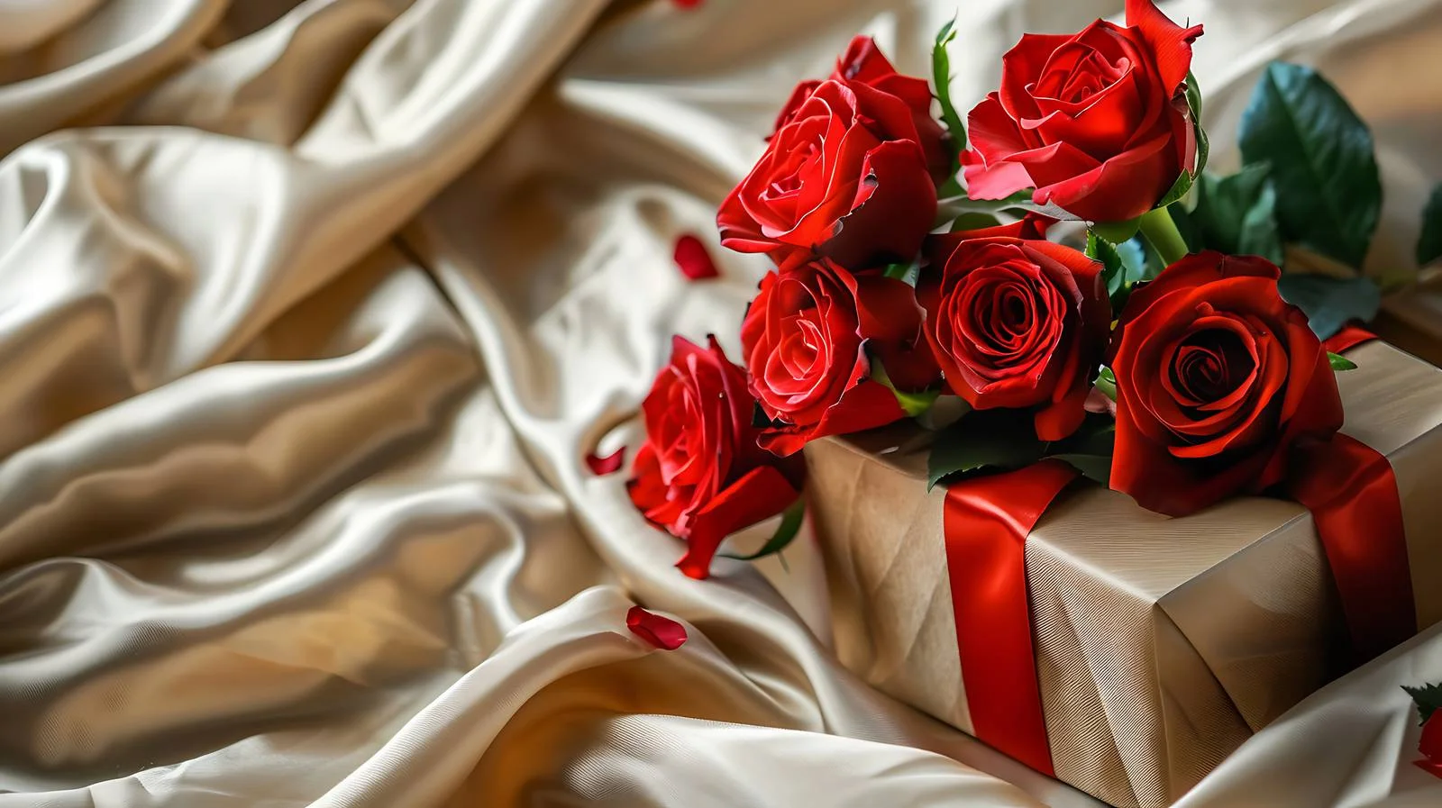 Elegant Valentines Day Rose Bouquet and Box — free download from Dotvec