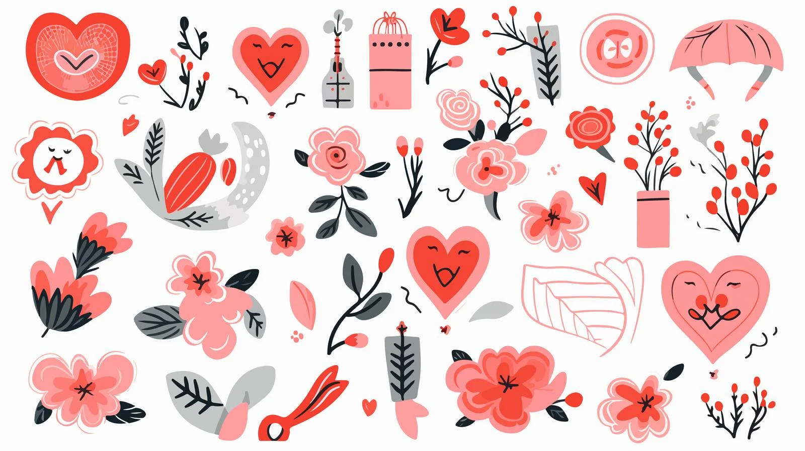 Festive Valentine's Day Sticker Illustration — free download from Dotvec