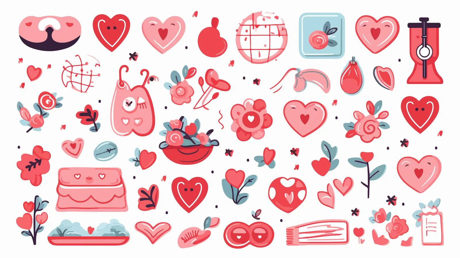 Festive Valentine's Day Vector Sticker Art — free download from Dotvec