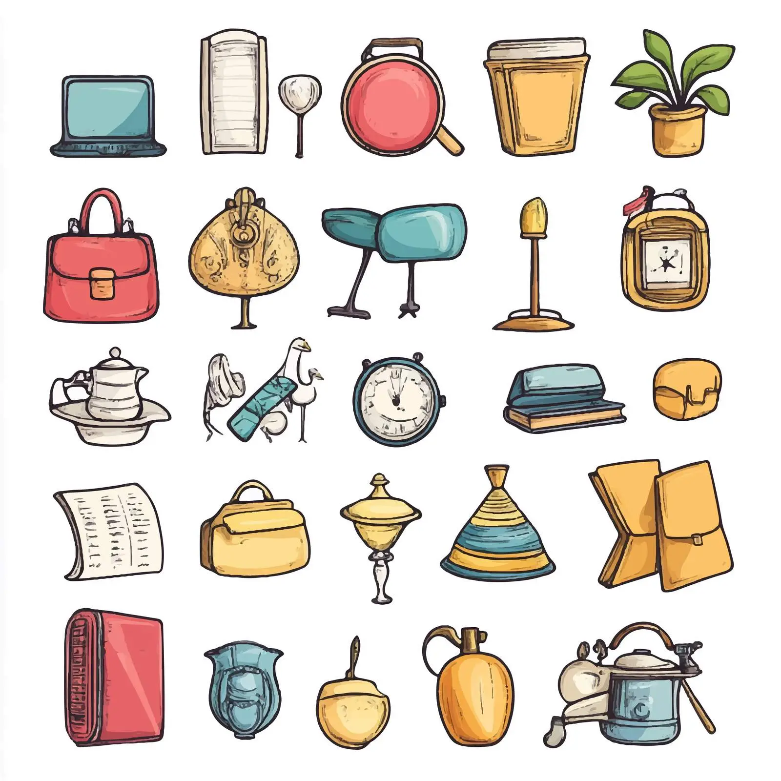 Cartoon Vector Icons of Valuable Objects — free download from Dotvec