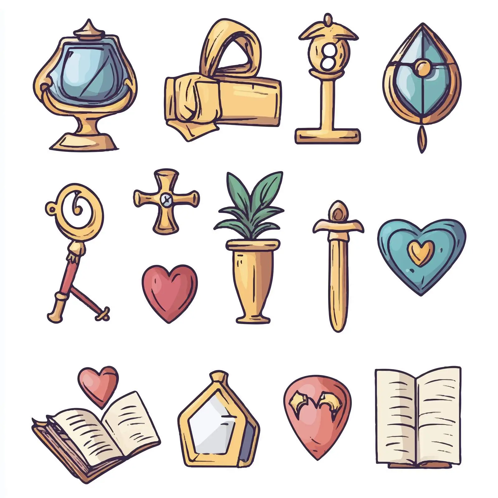 Collection of Cartoon Valuable Object Icons — free download from Dotvec