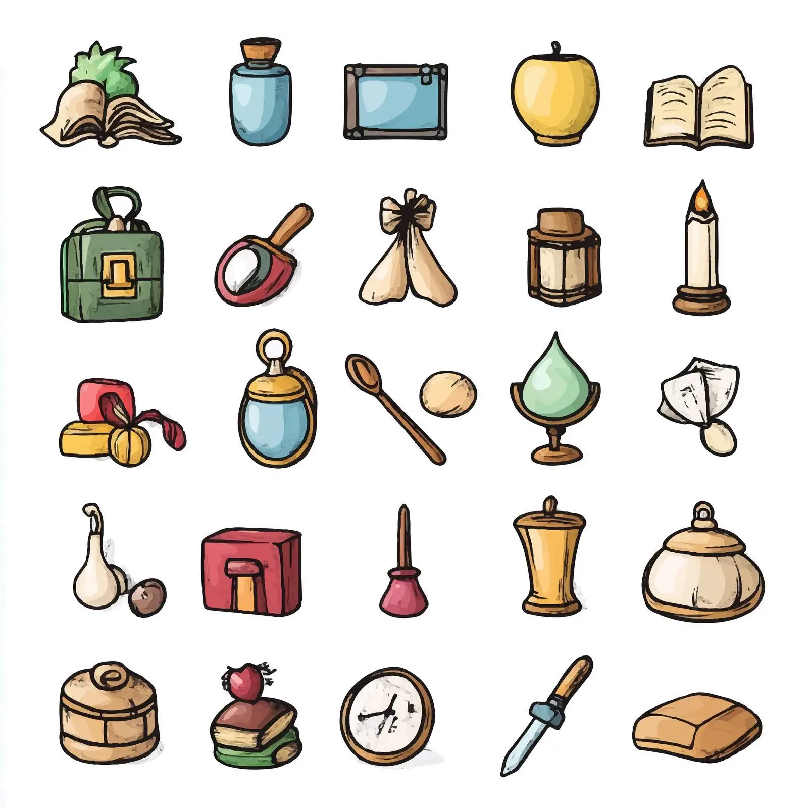 Cartoon Vector Icons of Valuable Objects – free digital icons image from Dotvec