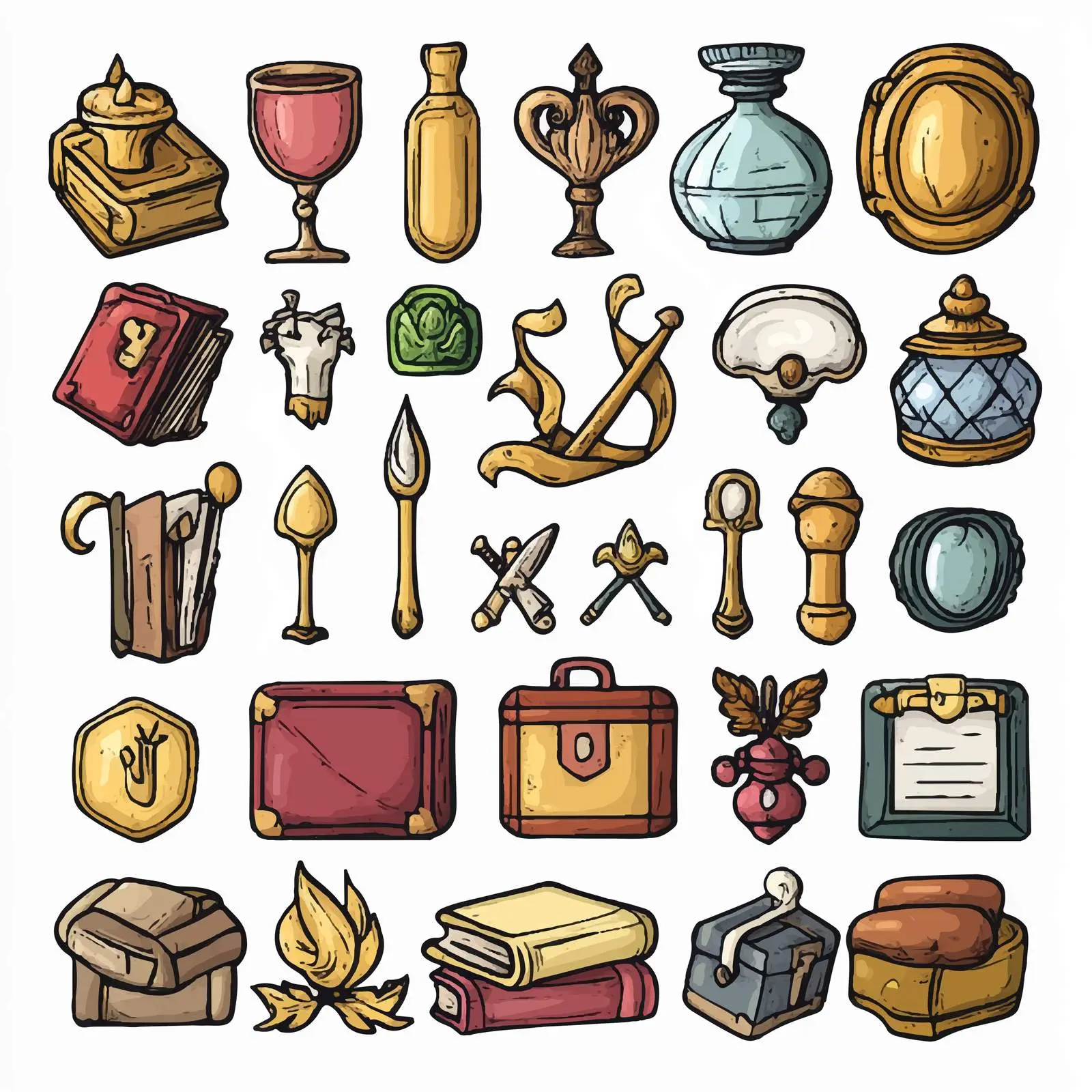 Cartoon Vector Icons of Valuable Objects — free download from Dotvec