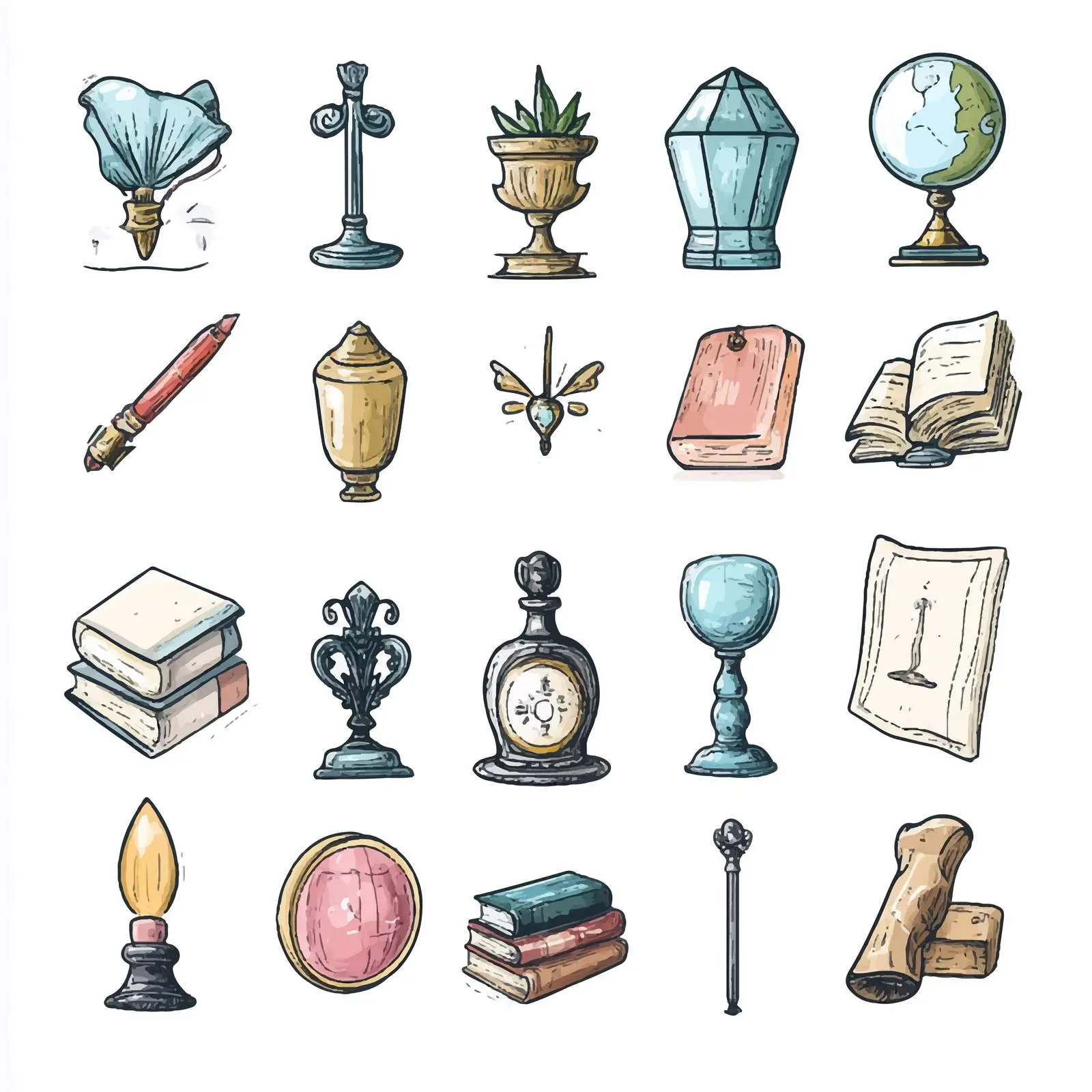 Cartoon Vector Icons of Valuable Objects — free download from Dotvec