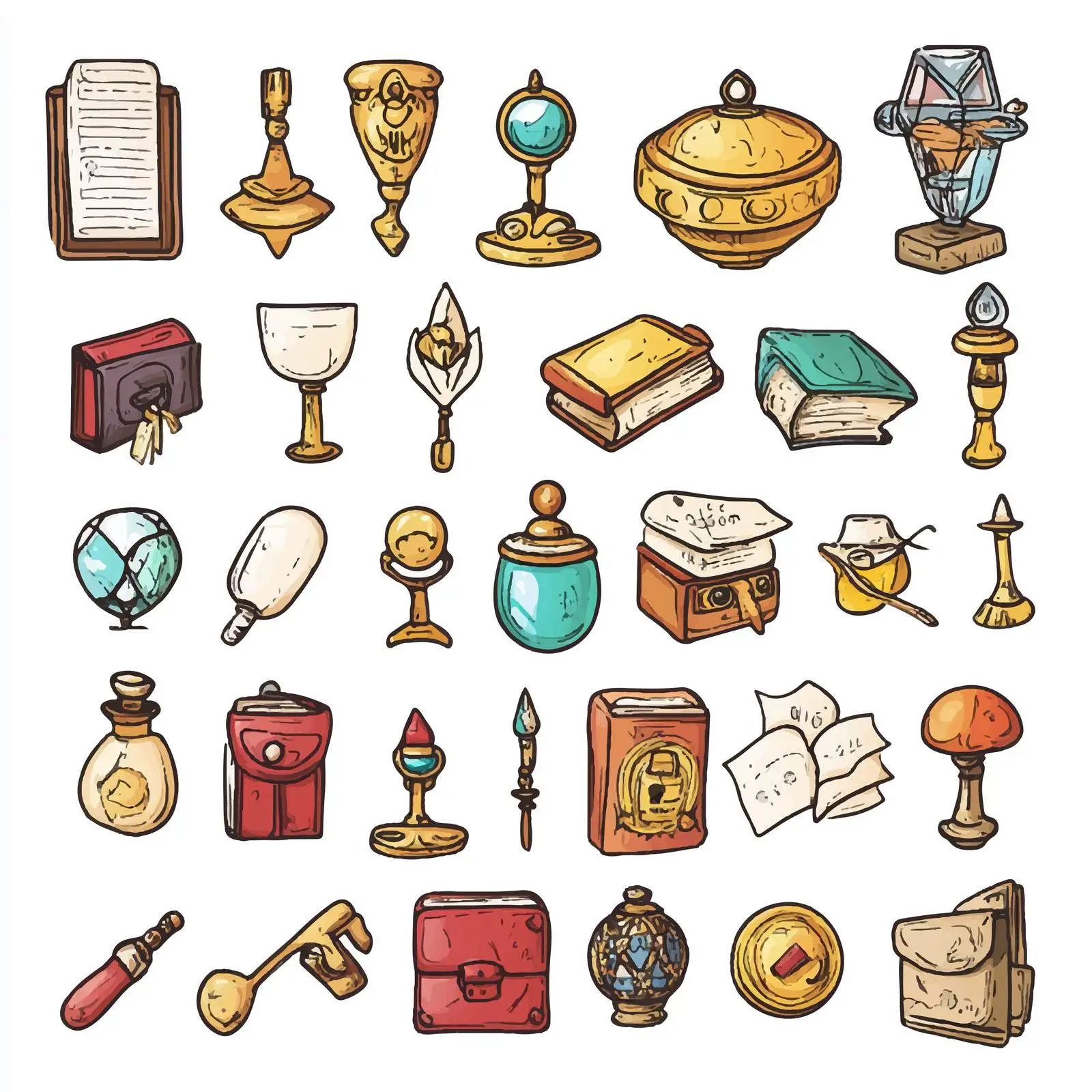Valuable Objects Icon Set - Cartoon Style Vectors — free download from Dotvec