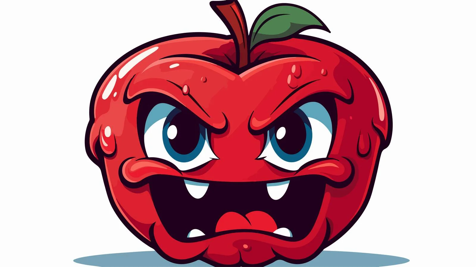 Vampire Apple Cartoon Vector Illustration — free download from Dotvec