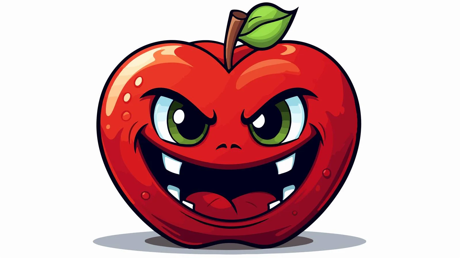 Cute Vampire Apple Cartoon Vector Illustration — free download from Dotvec