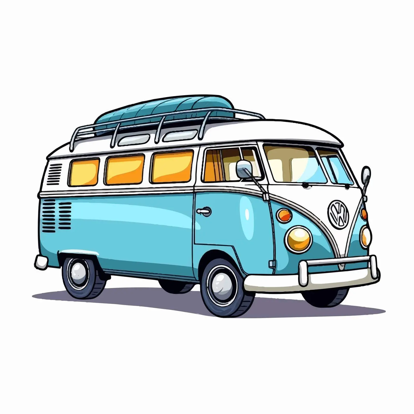 Cartoon Van Vehicle Vector Illustration — free download from Dotvec