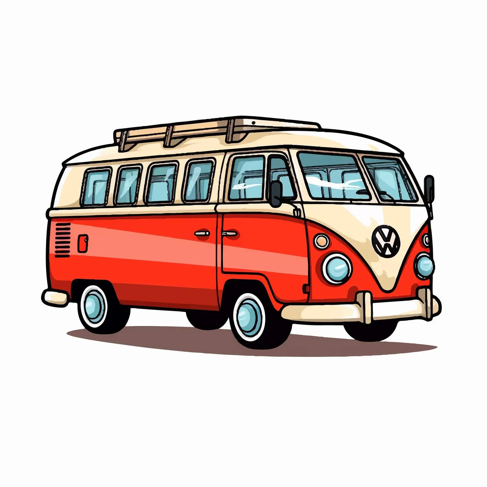 Cartoon Van Vehicle Isolated Vector Illustration – free public transport image from Dotvec