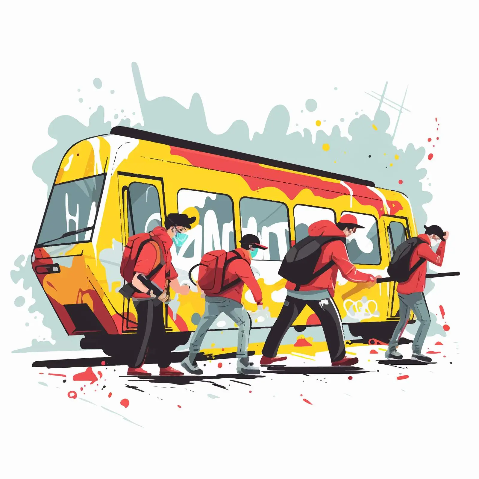 Vandals Painting Illegal Graffiti with Aerosol Paint – free urban culture image from Dotvec