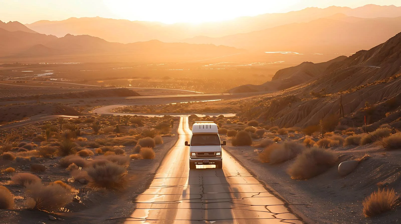 Serene Sunset on San Bernardino Desert Road — free download from Dotvec