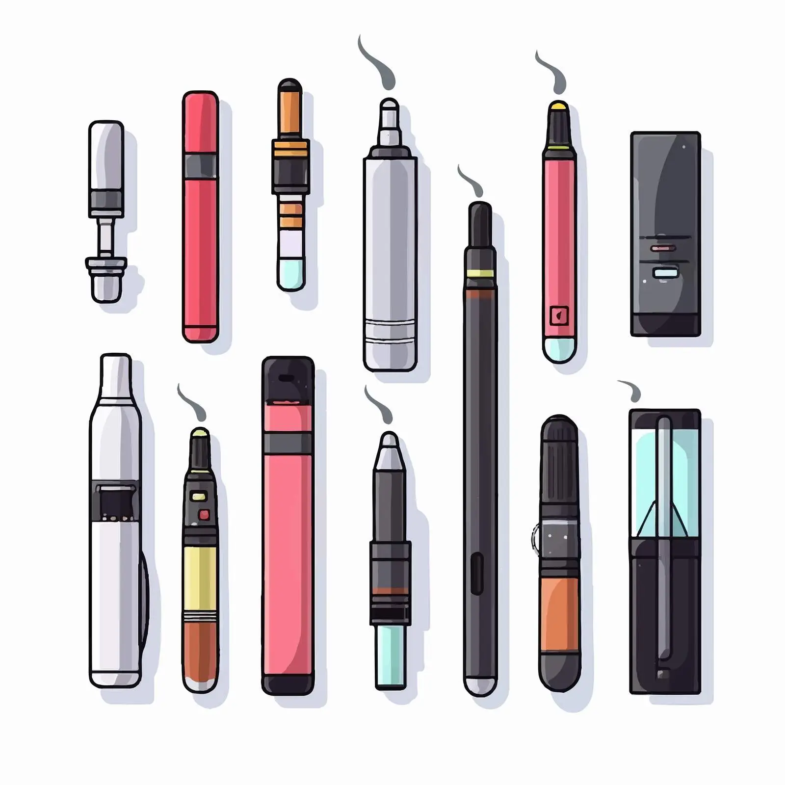 Vape Smoking Device Set Illustration — free download from Dotvec