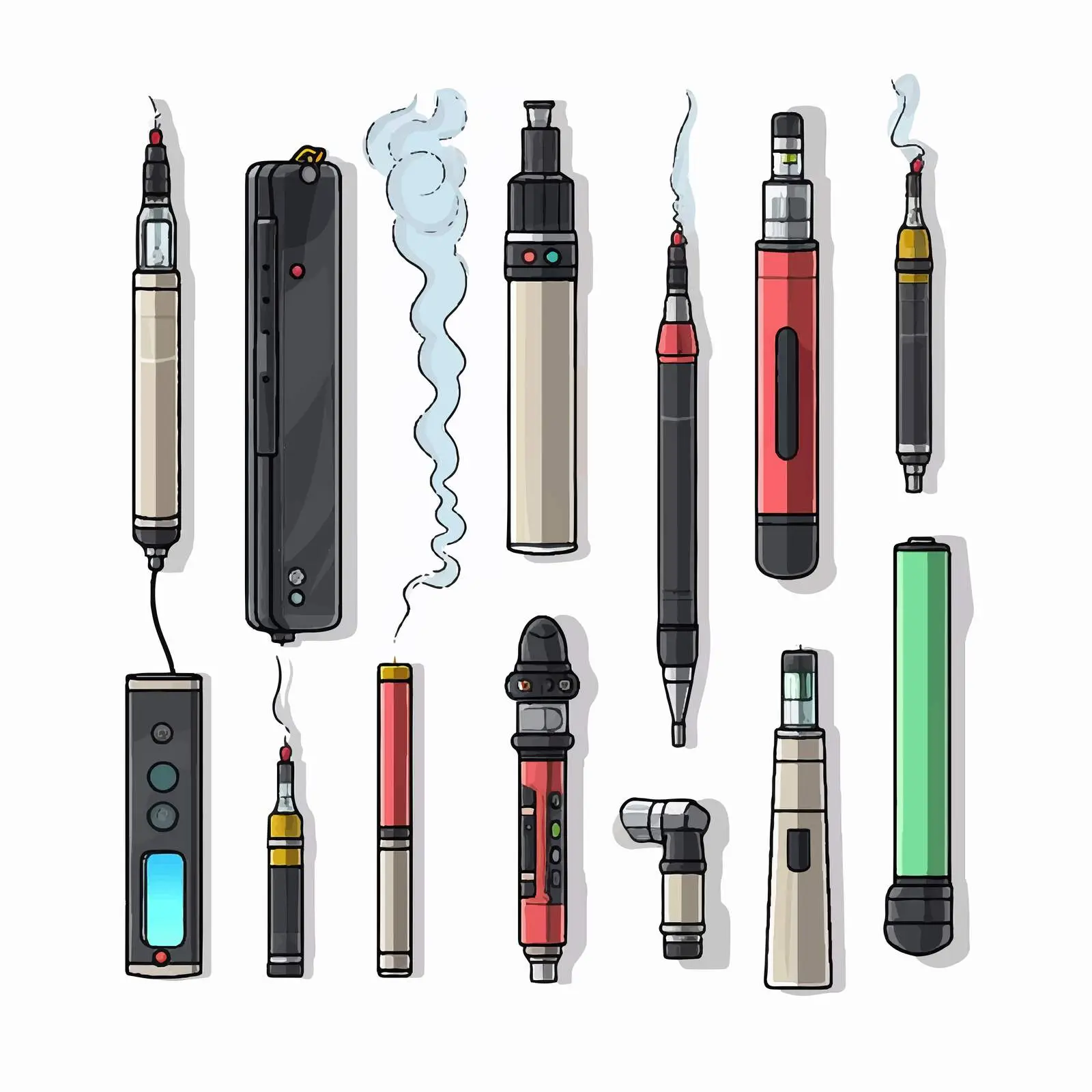 E-Cigarette and Vape Device Vector Illustration — free download from Dotvec