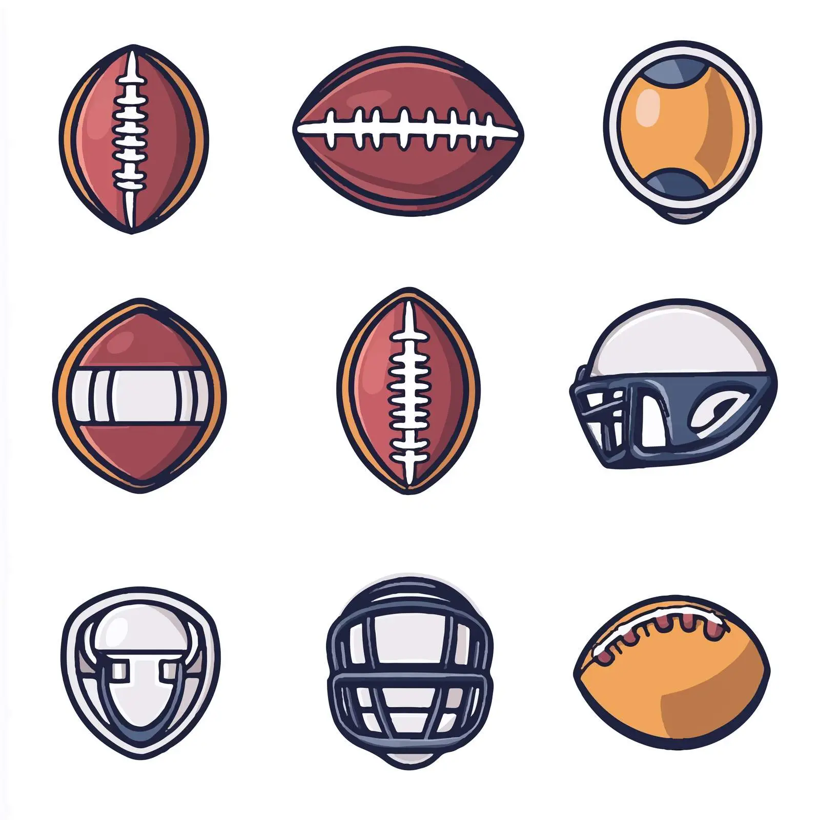 American Football Icon Set - Vector Design Pack — free download from Dotvec