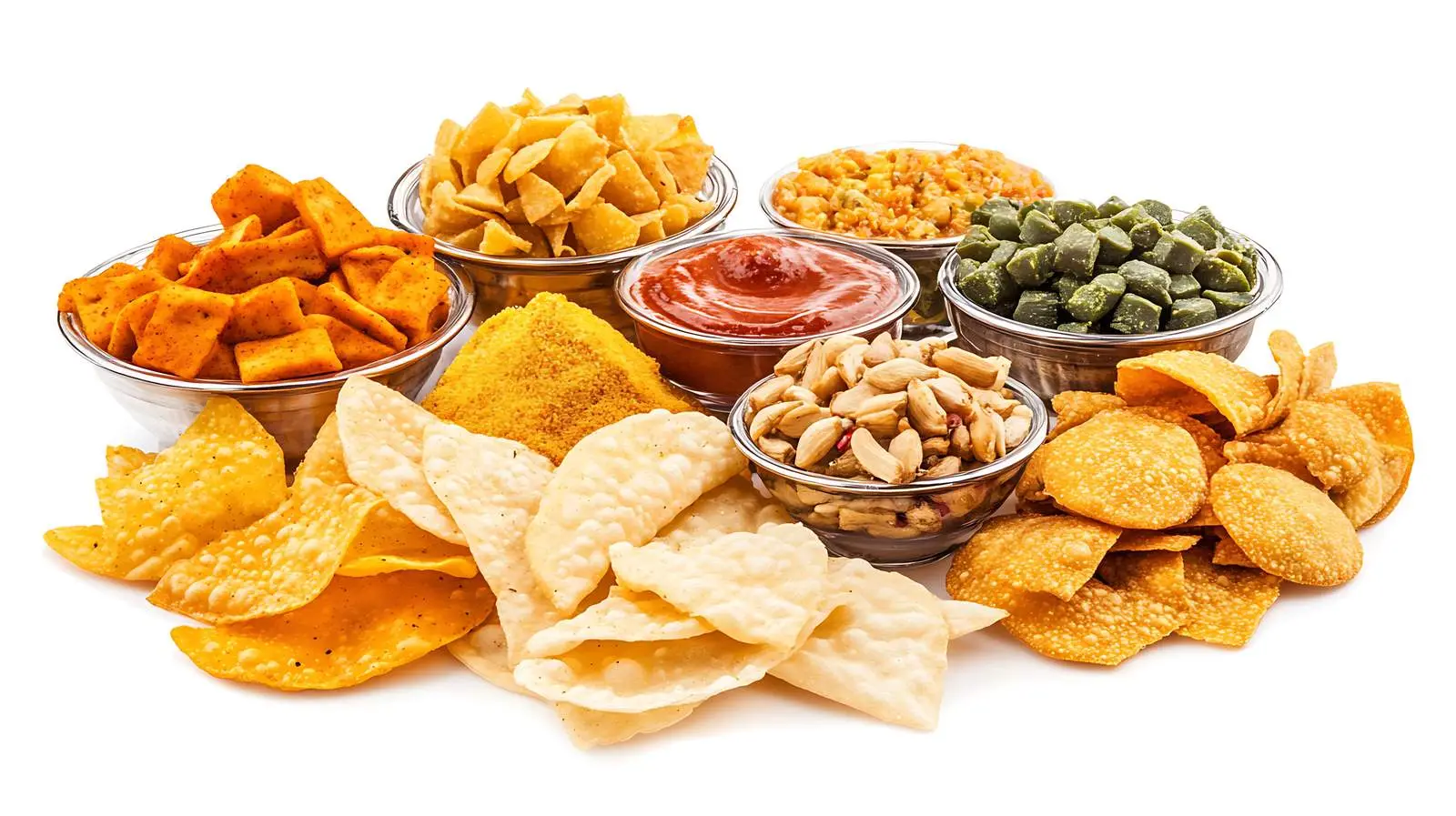 Assorted Indian Snacks on White Background — free download from Dotvec