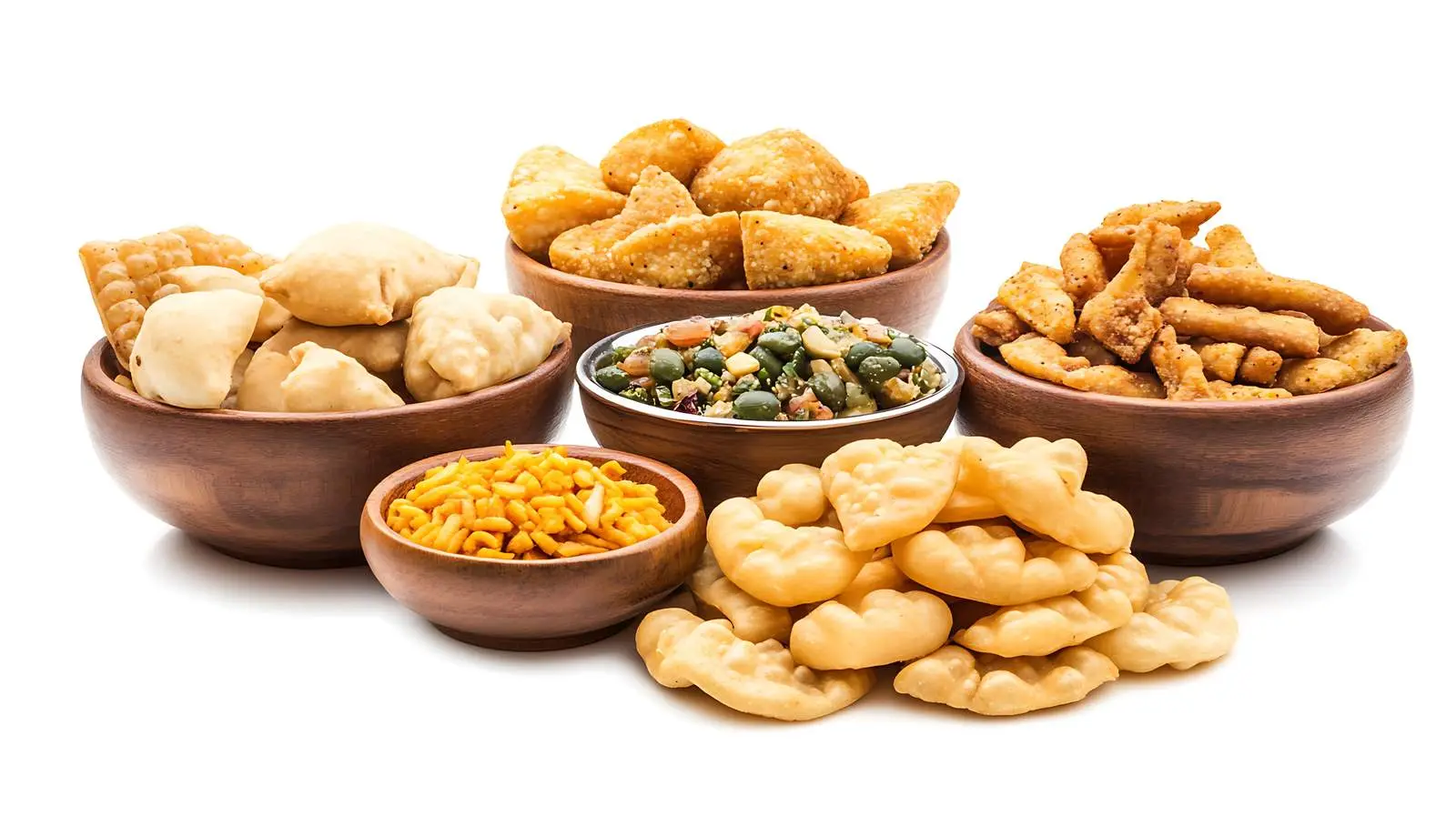 Assorted Indian Snacks on White Background — free download from Dotvec