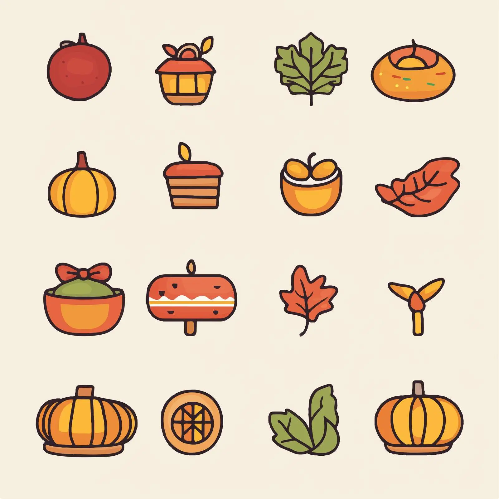 Thanksgiving Day Icon Set Vector Design — free download from Dotvec