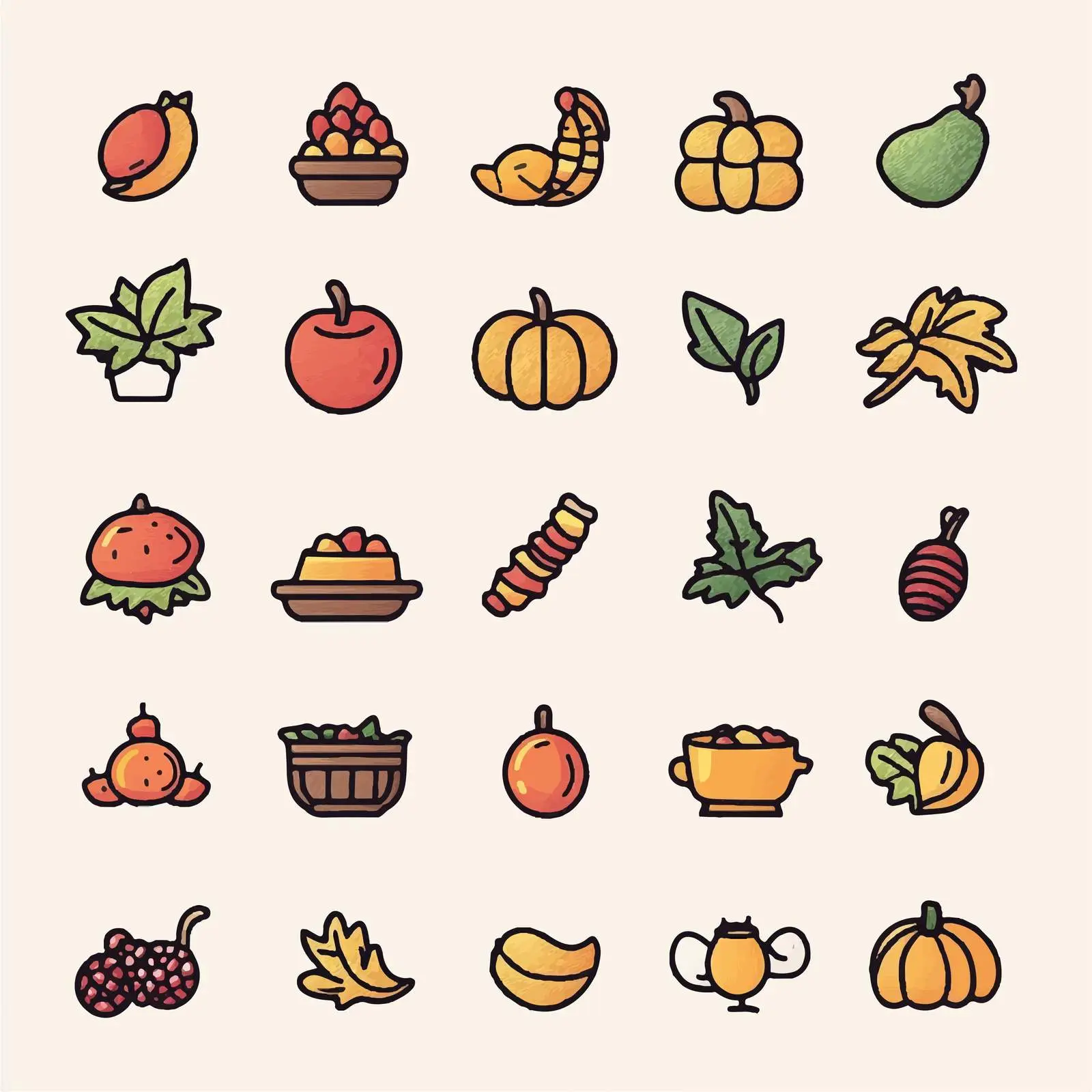 Thanksgiving Day Icon Set - Vector Design — free download from Dotvec