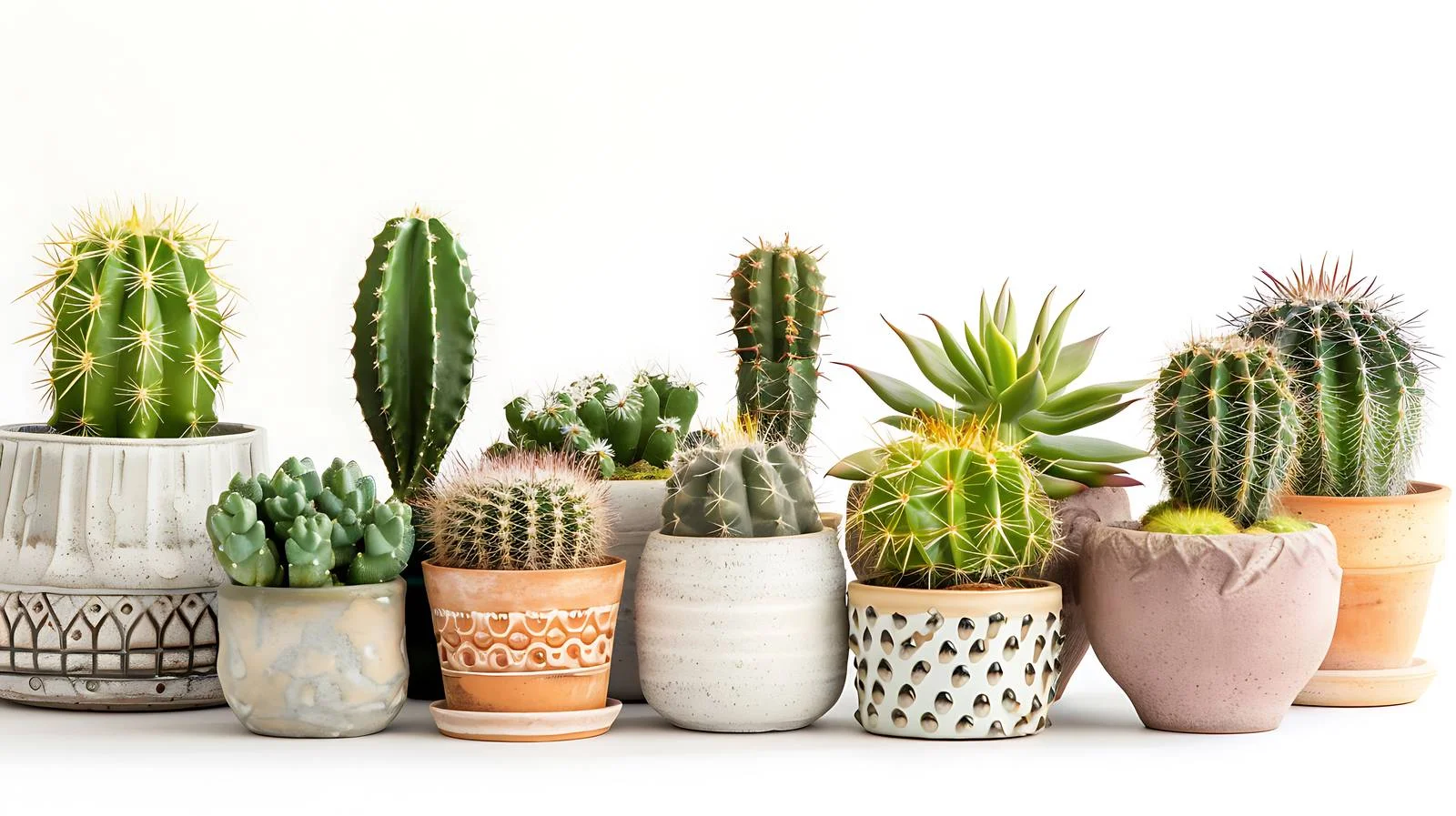 Assorted Cactus Plants in Colorful Pots — free download from Dotvec